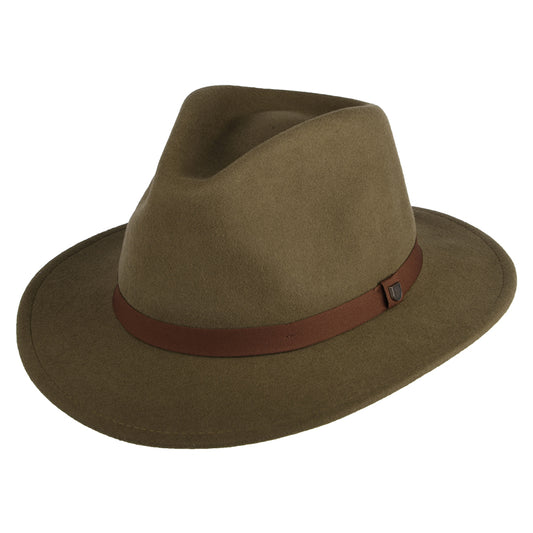 Chapeau Fedora en Laine Feutrée Pliable Messer marron clair BRIXTON