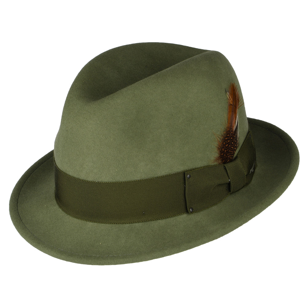 Chapeau Trilby en Laine Feutrée Déformable Hydrofuge Tino olive BAILEY