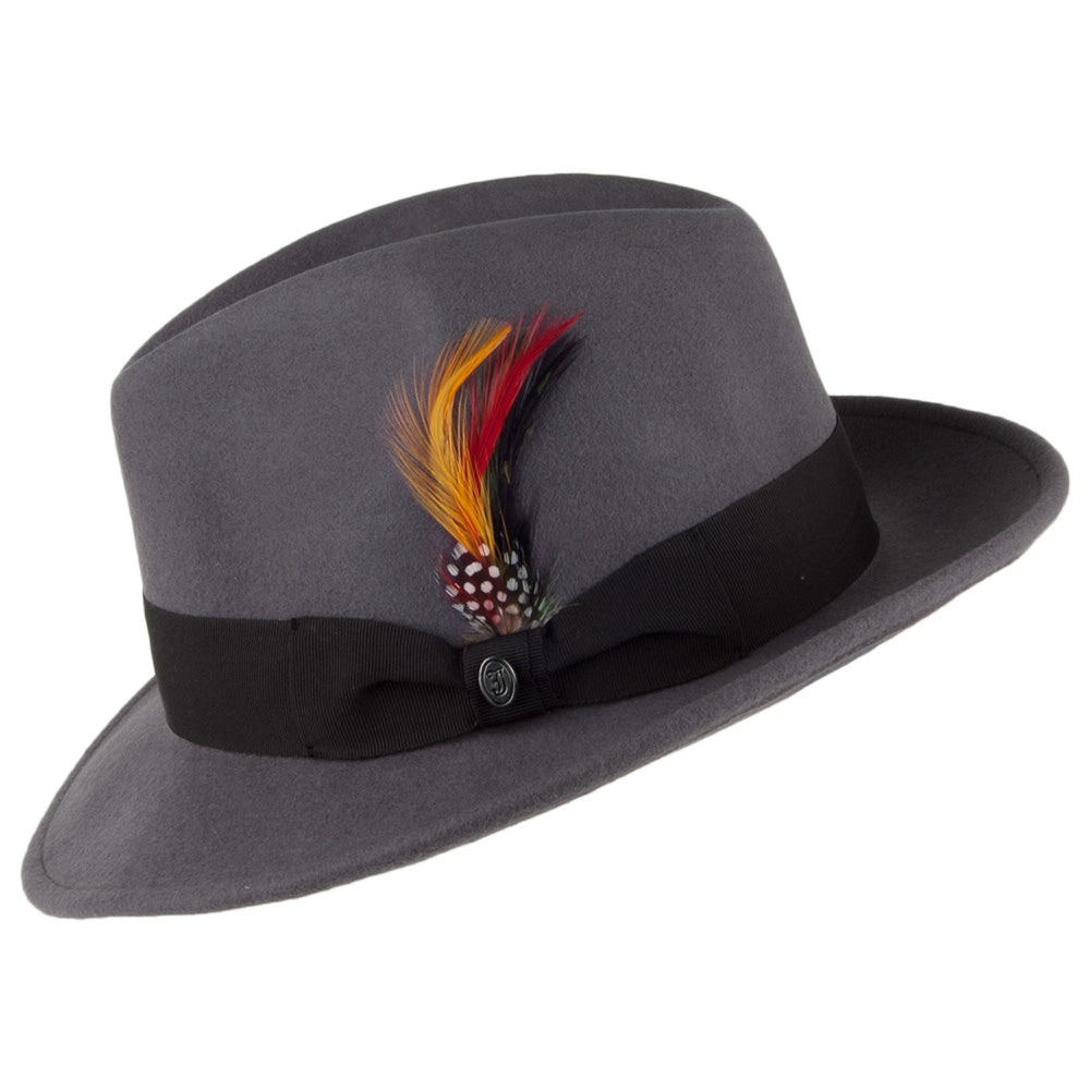 Chapeau Fedora Déformable Pinch Crown gris JAXON & JAMES