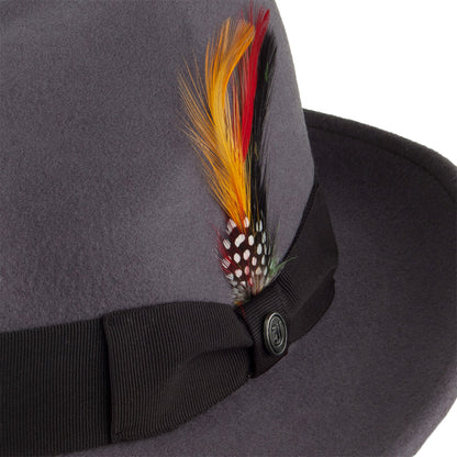 Chapeau Fedora Déformable Pinch Crown gris JAXON & JAMES