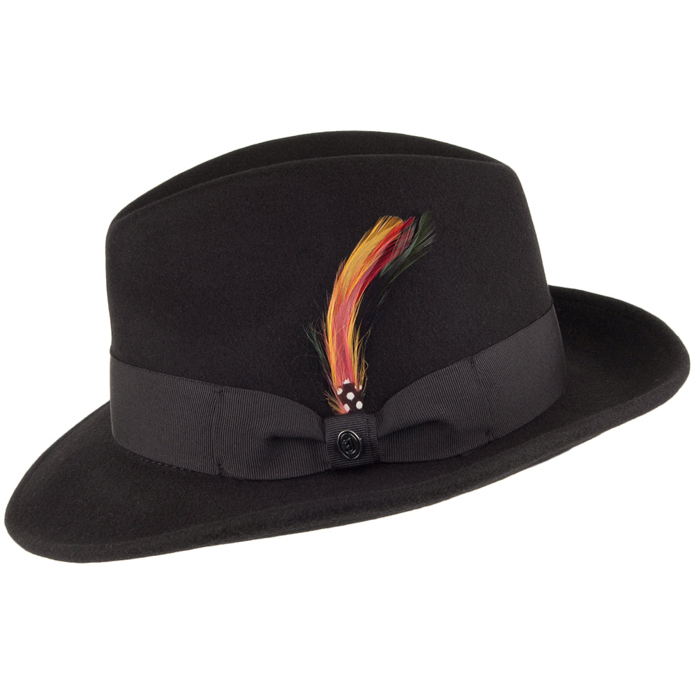 Chapeau Fedora Déformable Pinch Crown noir JAXON & JAMES