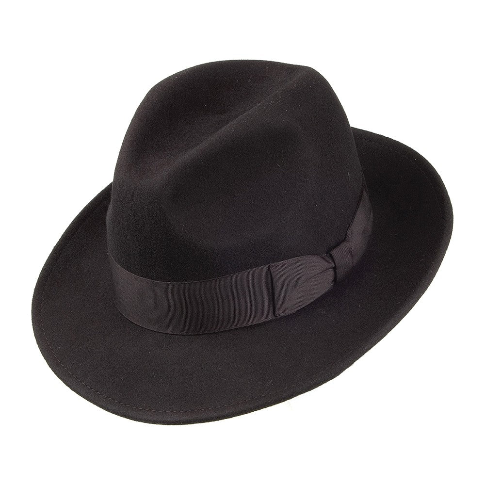 Chapeau Fedora Déformable Pinch Crown noir JAXON & JAMES