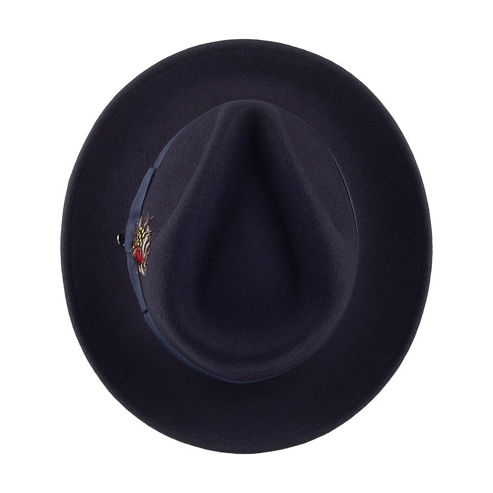 Chapeau Fedora en Laine Feutrée Déformable C-Crown bleu marine JAXON & JAMES