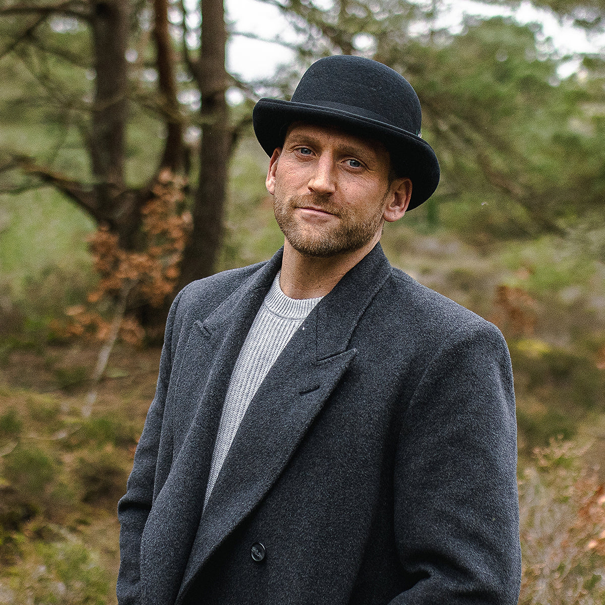 Chapeau Melon Anglais en Laine Feutrée noir JAXON & JAMES