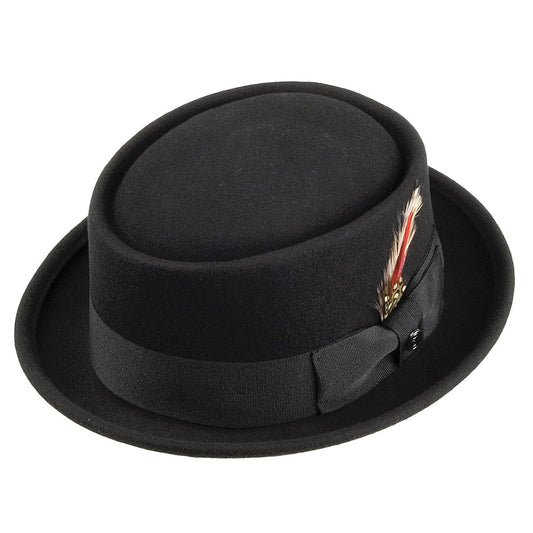 Chapeau Pork Pie en Laine noir JAXON & JAMES