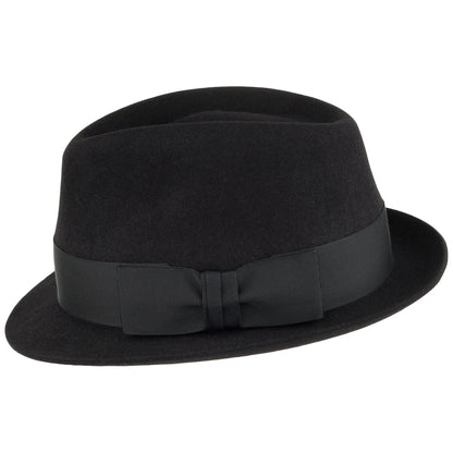 Chapeau Trilby en Fourrure Feutrée Pinch Vegas noir CHRISTYS