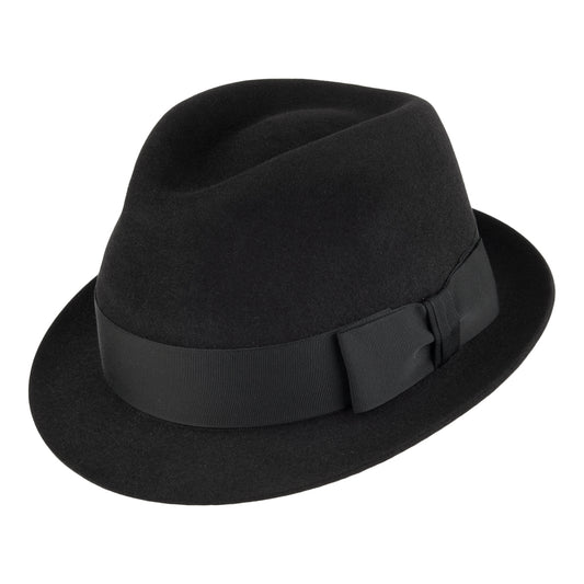 Chapeau Trilby en Fourrure Feutrée Pinch Vegas noir CHRISTYS