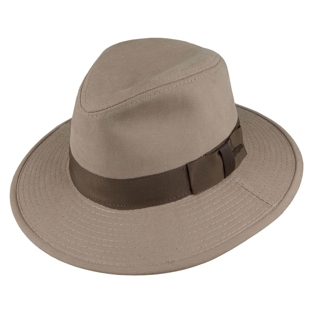 Chapeau Fedora Safari en Coton khaki INDIANA JONES