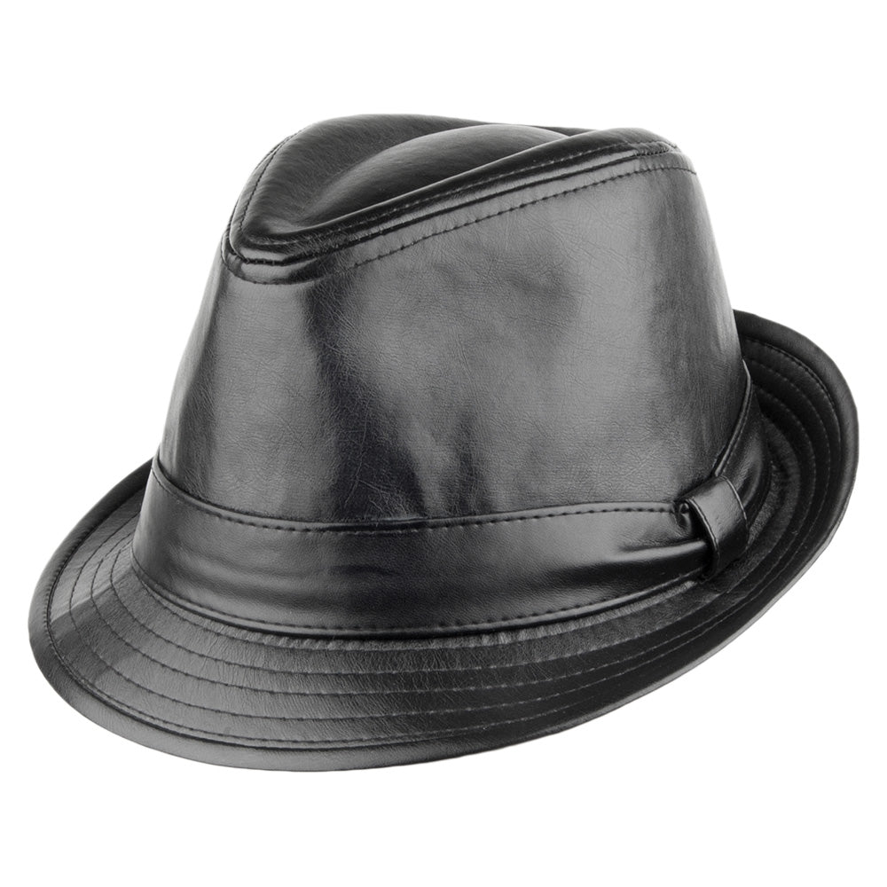 Chapeau Trilby en Simili-Cuir II noir DORFMAN PACIFIC