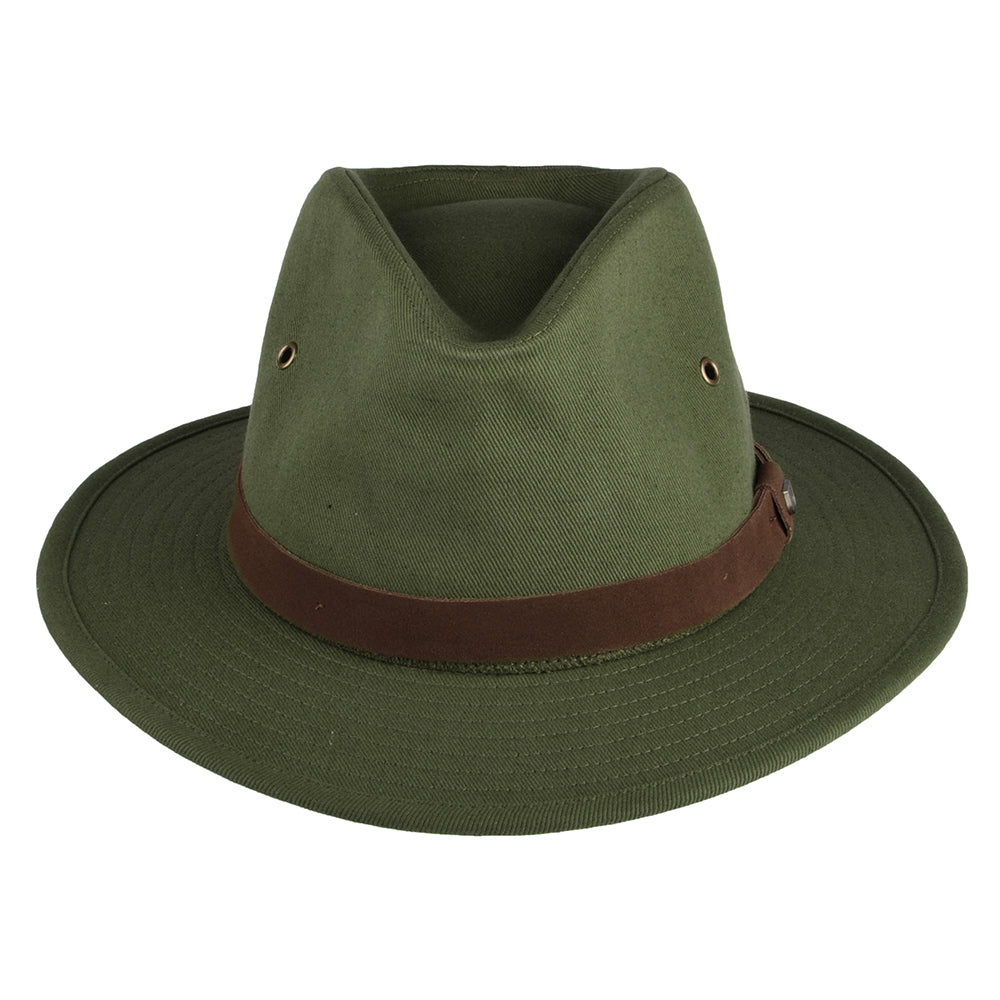 Chapeau Fedora en Coton Hydrofuge Messer X Adventure olive BRIXTON