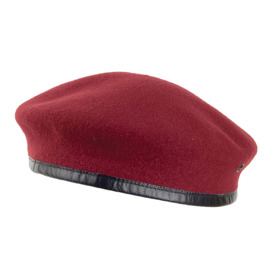 Béret Militaire Français en Laine Mérinos rouge HÉRITAGE PAR LAULHÈRE