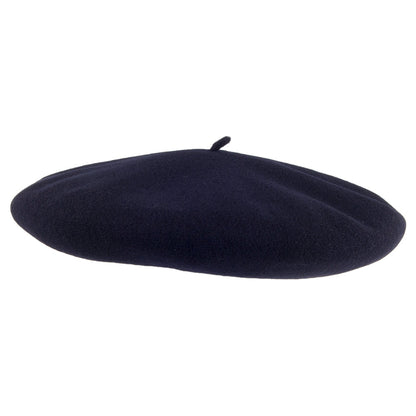 Béret Basque en Laine Mérinos 25,5cm de Diamètre bleu marine foncé LAULHÈRE