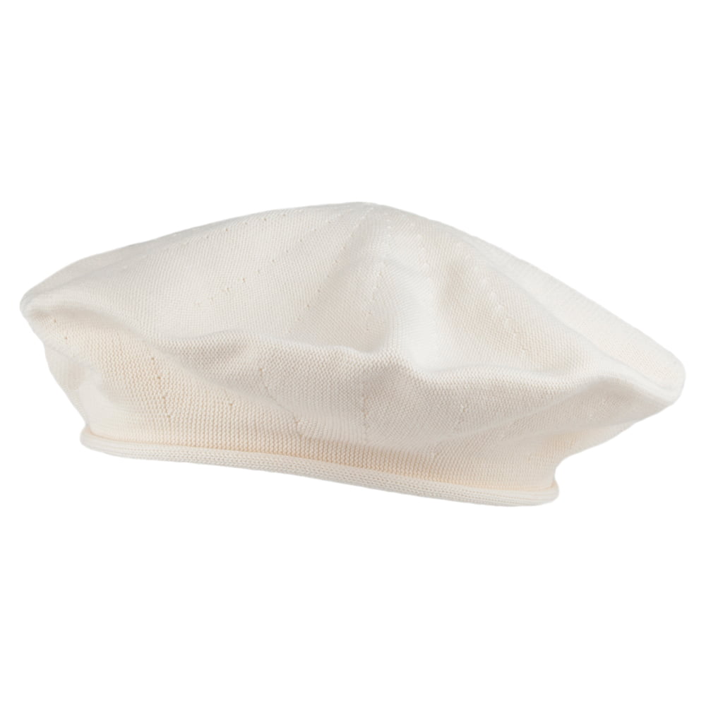 Béret en Coton 29cm de Diamètre naturel SUR LA TÊTE