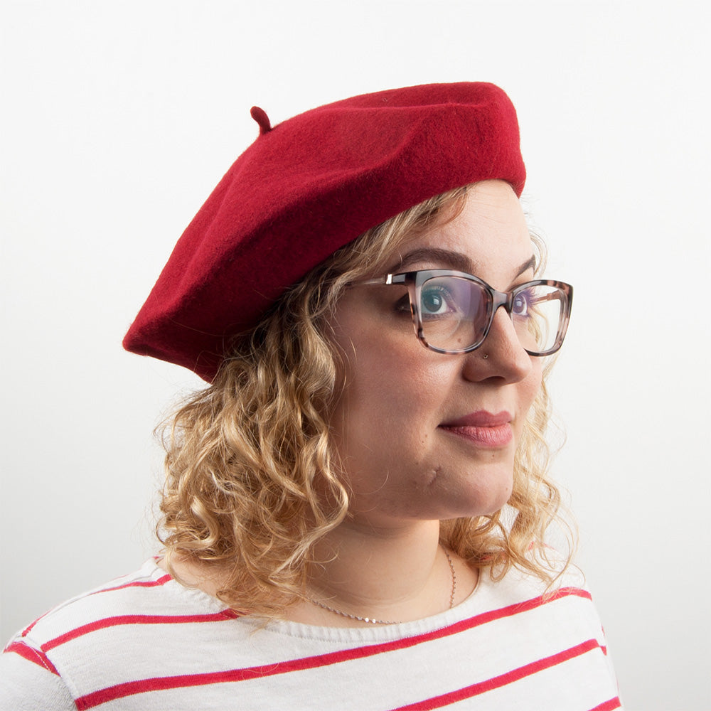Béret Tendance en Laine bordeaux