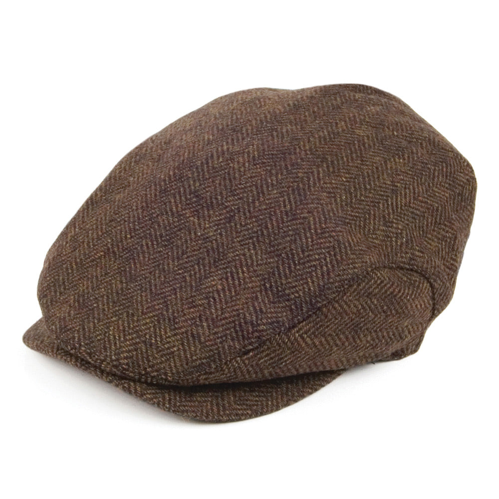 Casquette Plate à Chevrons et Visière Allongée marron JAXON & JAMES