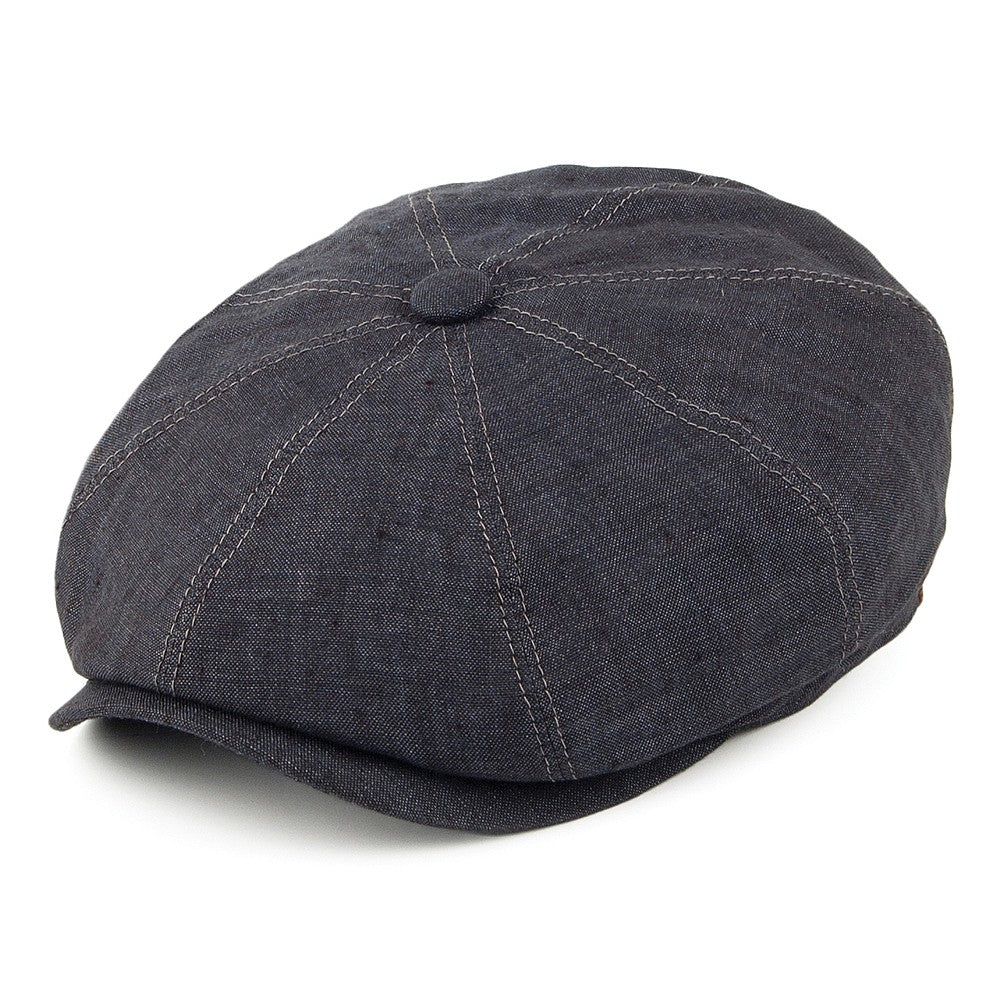 Casquette Gavroche en Lin Hatteras bleu marine STETSON