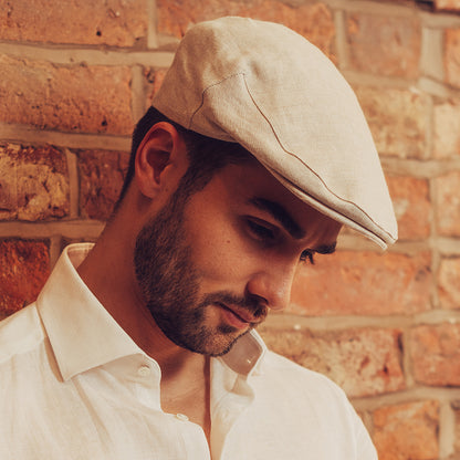 Casquette Plate en Lin Irlandais naturel FAILSWORTH