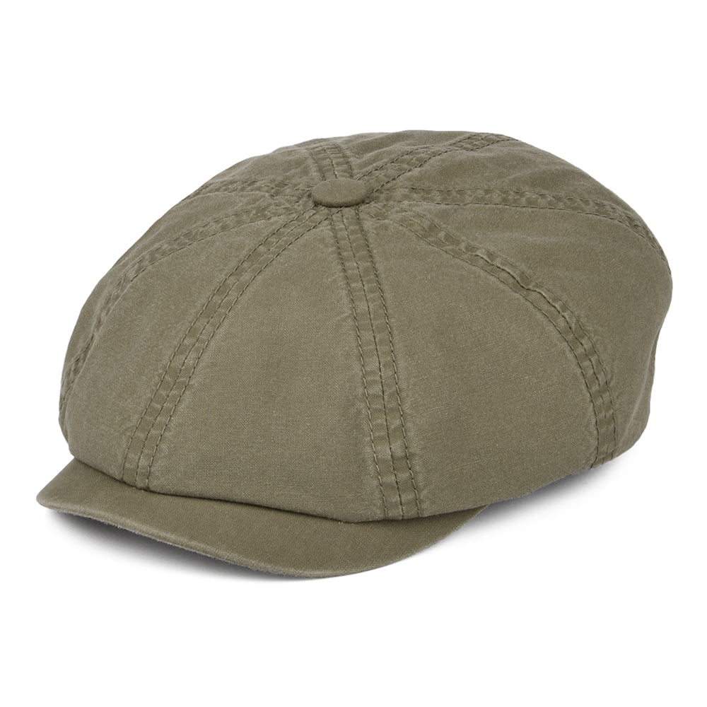 Casquette Gavroche en Coton Bio Délavé Hatteras olive STETSON