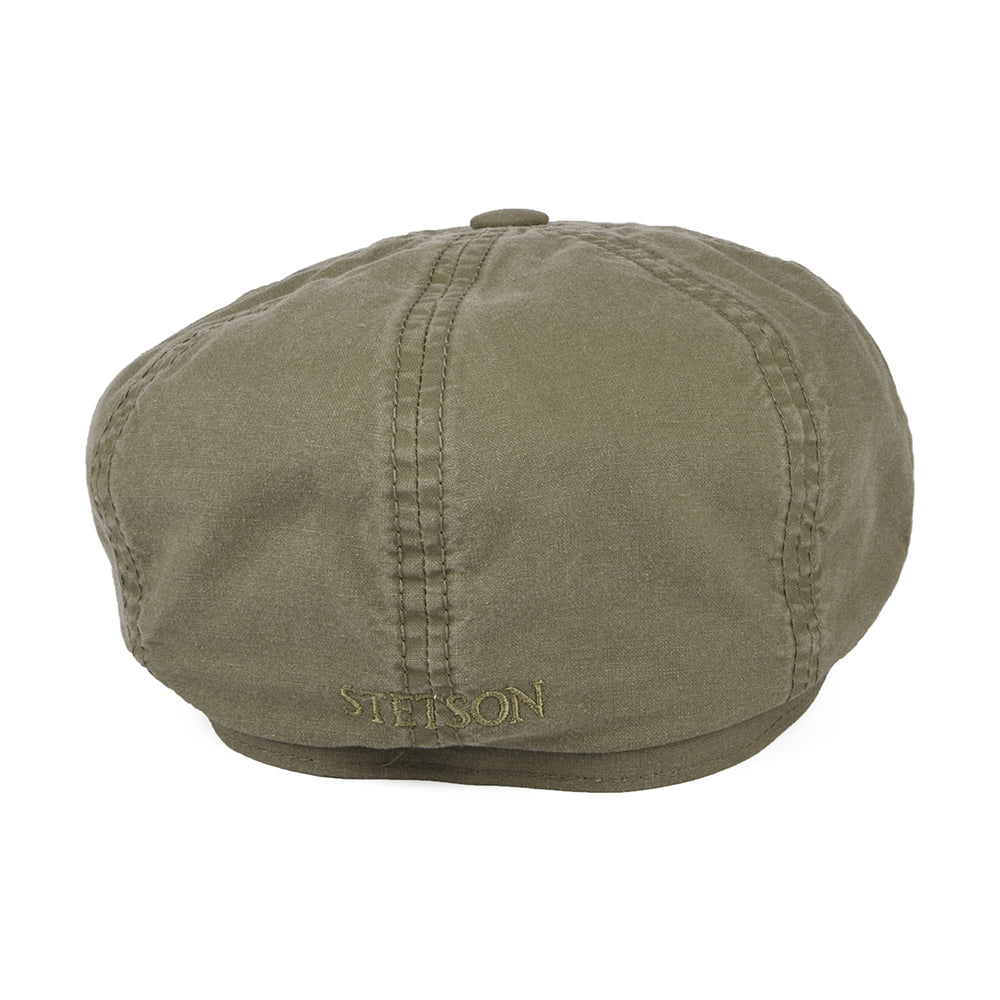 Casquette Gavroche en Coton Bio Délavé Hatteras olive STETSON