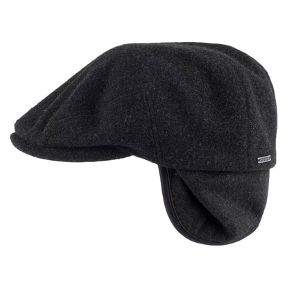 Casquette Plate en Laine et Cachemire Protège-Oreilles Kent anthracite STETSON