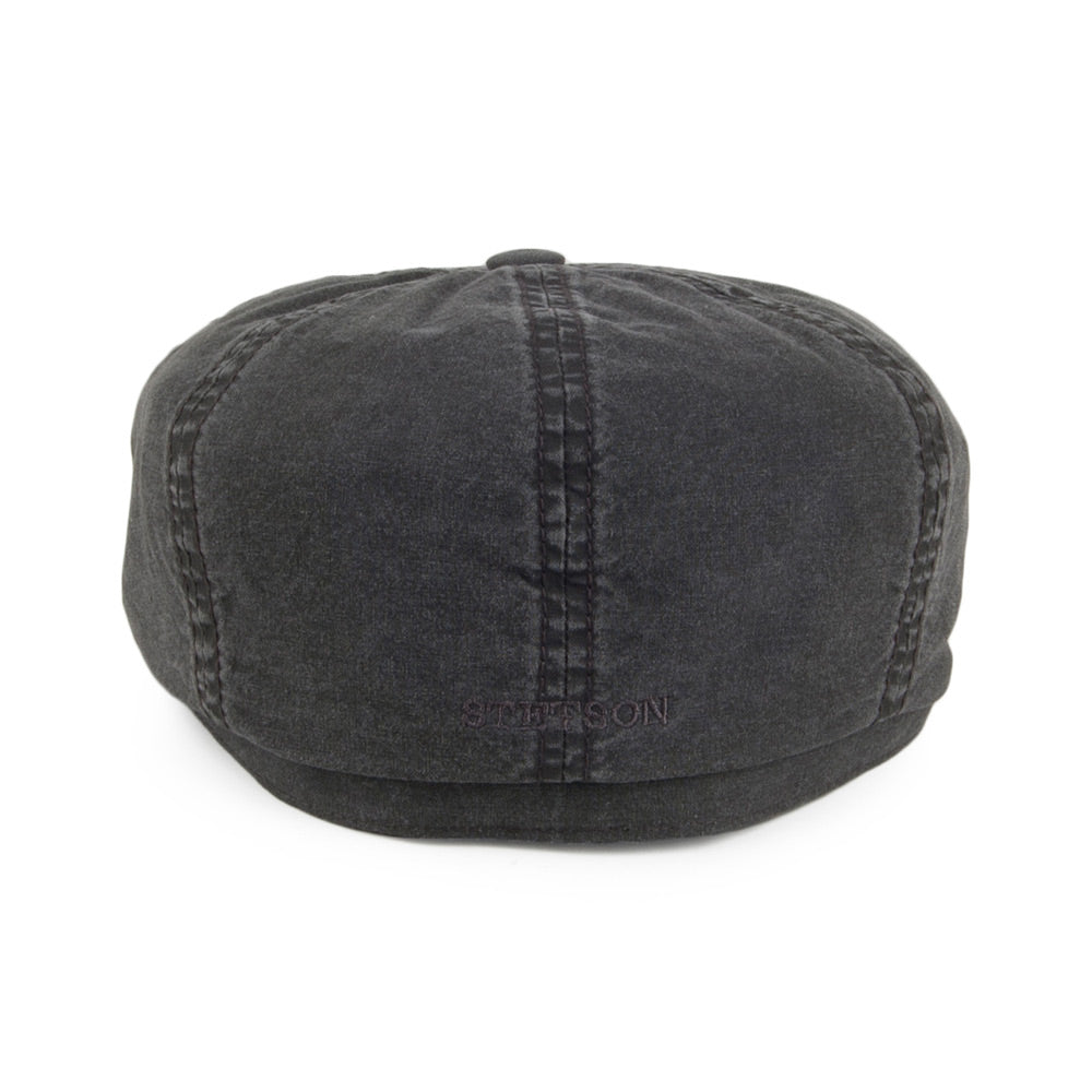 Casquette Gavroche en Coton Bio Délavé Hatteras noir STETSON