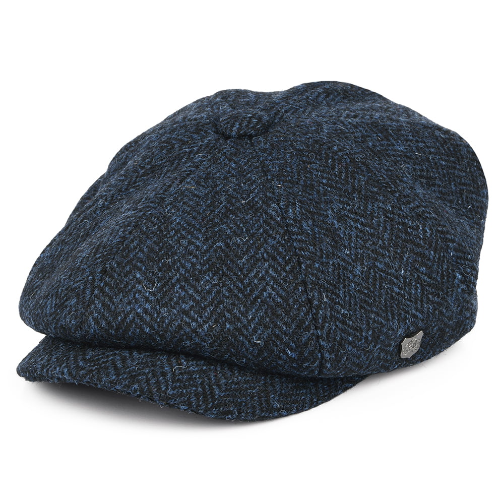 Casquette Gavroche en HARRIS TWEED à Chevrons Carloway bleu FAILSWORTH