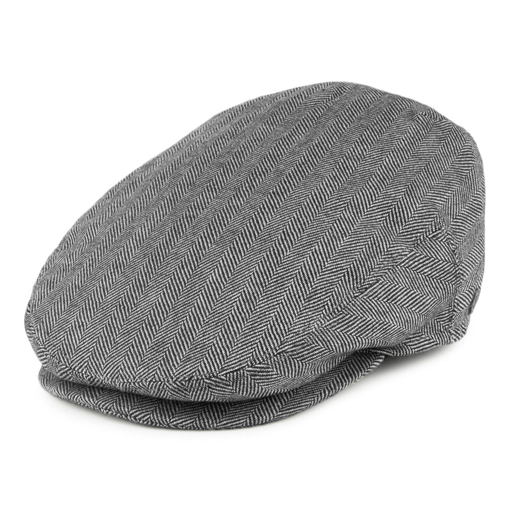 Casquette Plate à Chevrons en Pure Laine noir-ivoire JAXON & JAMES