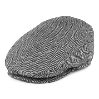 Casquette Plate à Chevrons en Pure Laine noir-ivoire JAXON & JAMES