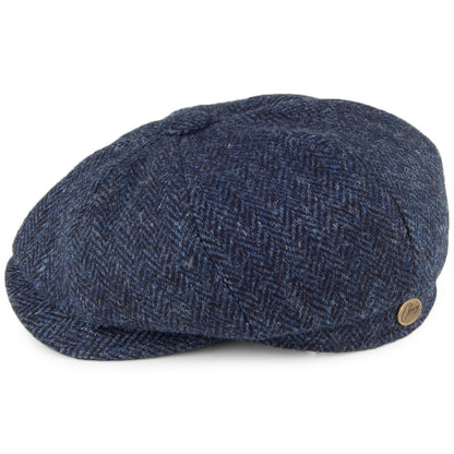 Casquette Gavroche en HARRIS TWEED à Chevrons bleu marine OLNEY