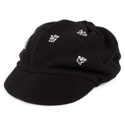 Casquette Gavroche avec Strass noir SCALA