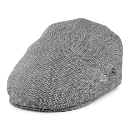 Casquette Plate en Lin à Petits Chevrons noir CITY SPORT