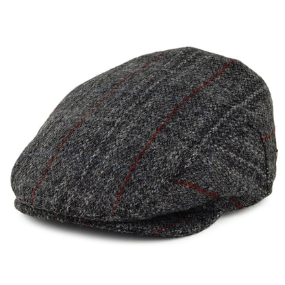 Casquette Plate en HARRIS TWEED Loch Alsh mélange de gris JAXON & JAMES