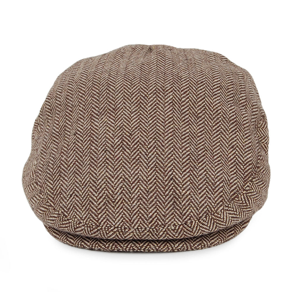 Casquette Plate à Chevrons marron foncé JAXON & JAMES