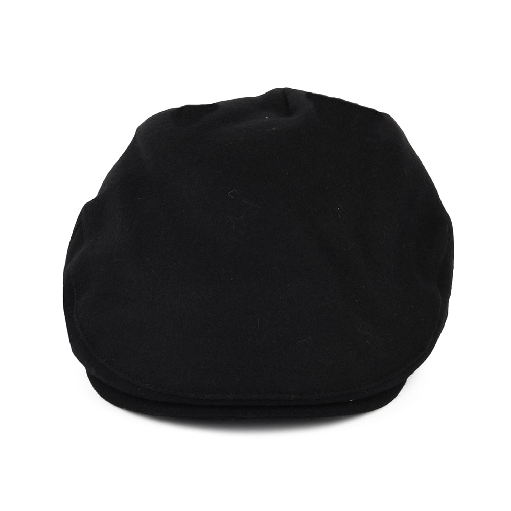 Casquette Plate en Laine Melton Balmoral noir CHRISTYS