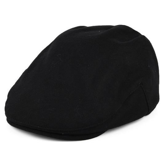 Casquette Plate en Laine Melton Balmoral noir CHRISTYS