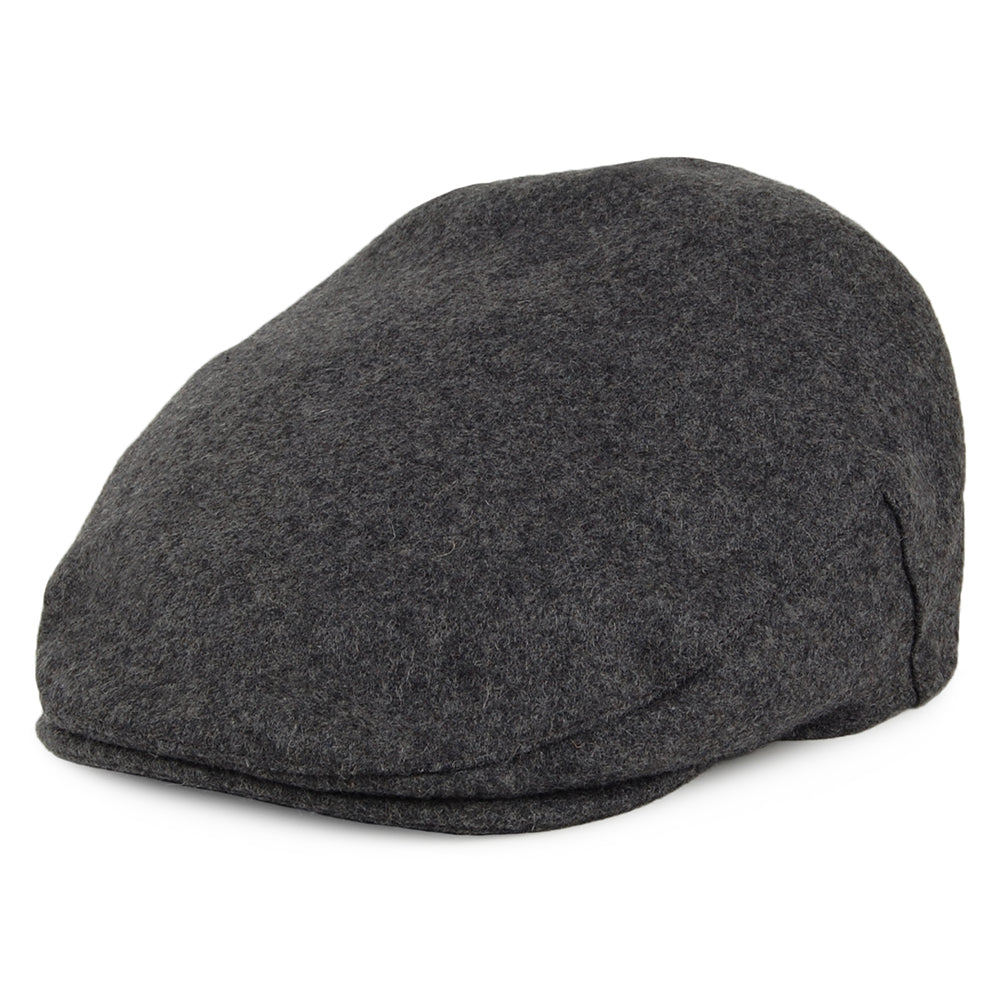 Casquette Plate en Laine Melton Balmoral gris CHRISTYS