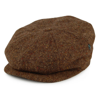 Casquette Gavroche en Tweed du Donegal mélange de marrons CITY SPORT