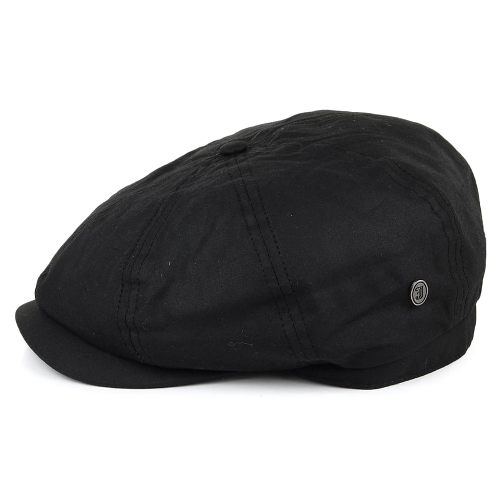 Casquette Gavroche en Coton Ciré British Millerain noir JAXON & JAMES