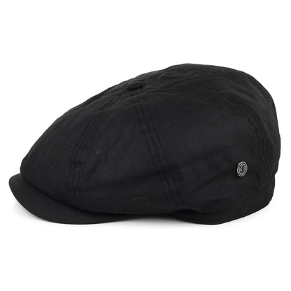 Casquette Gavroche en Coton Ciré British Millerain noir JAXON & JAMES