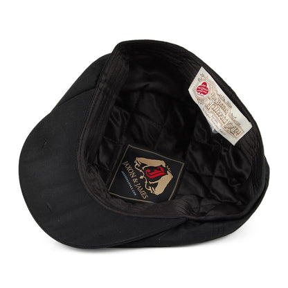 Casquette Gavroche en Coton Ciré British Millerain noir JAXON & JAMES