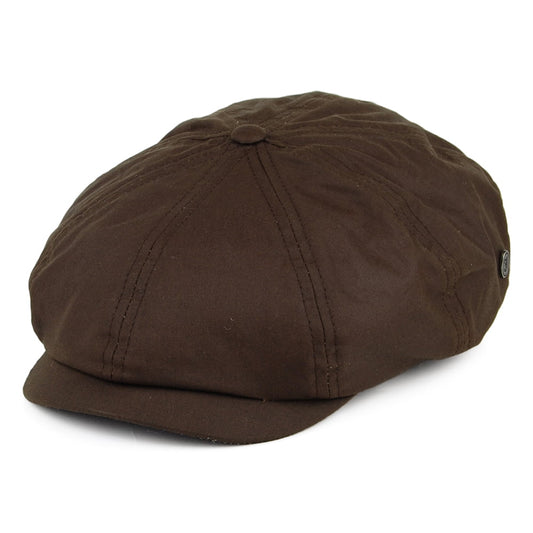 Casquette Gavroche en Coton Ciré British Millerain marron JAXON & JAMES
