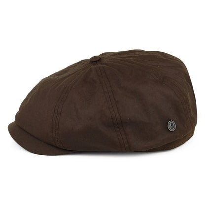 Casquette Gavroche en Coton Ciré British Millerain marron JAXON & JAMES