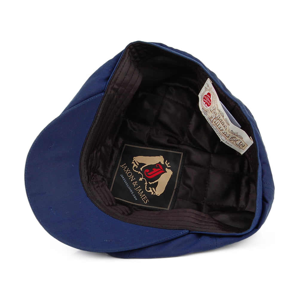 Casquette Gavroche en Coton Ciré British Millerain bleu marine JAXON & JAMES