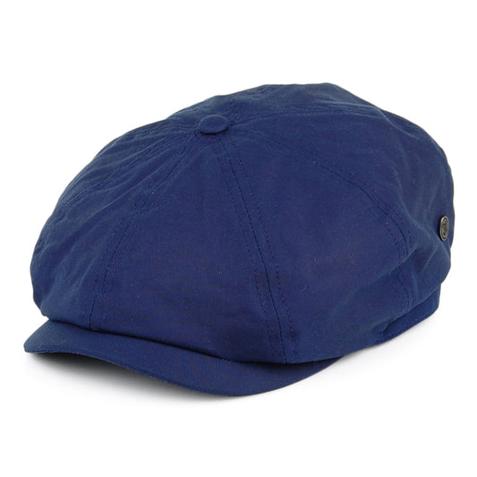 Casquette Gavroche en Coton Ciré British Millerain bleu marine JAXON & JAMES