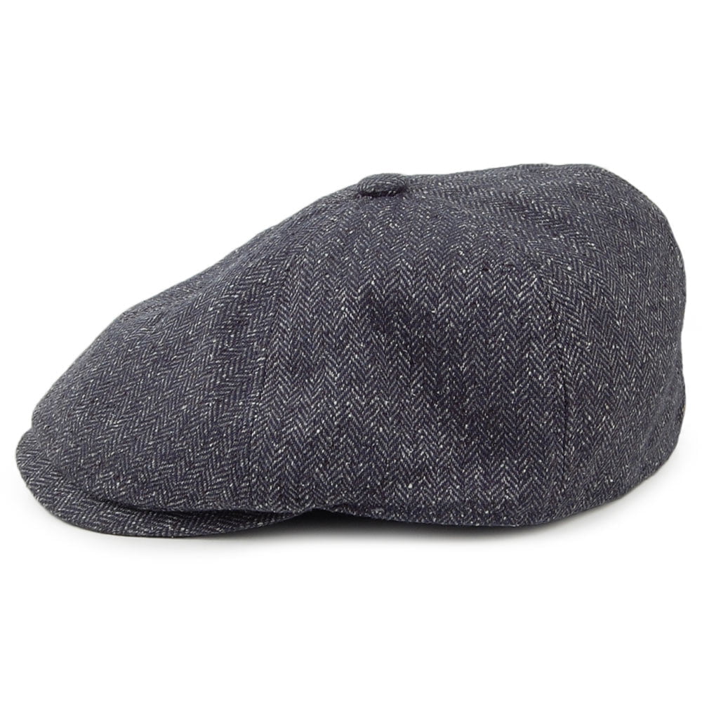 Casquette Gavroche en Soie Mélangée à Chevrons Hudson mélange de noirs FAILSWORTH