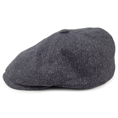 Casquette Gavroche en Soie Mélangée à Chevrons Hudson mélange de noirs FAILSWORTH