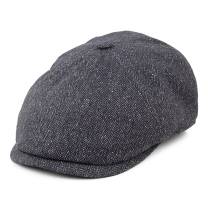 Casquette Gavroche en Soie Mélangée à Chevrons Hudson mélange de noirs FAILSWORTH