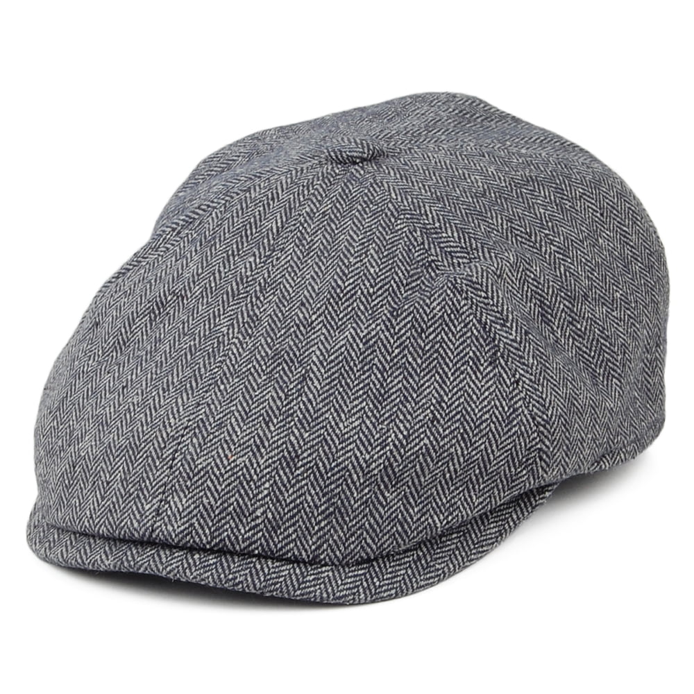 Casquette Gavroche en Soie Mélangée à Chevrons Hudson gris FAILSWORTH