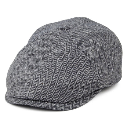 Casquette Gavroche en Soie Mélangée à Chevrons Hudson gris FAILSWORTH
