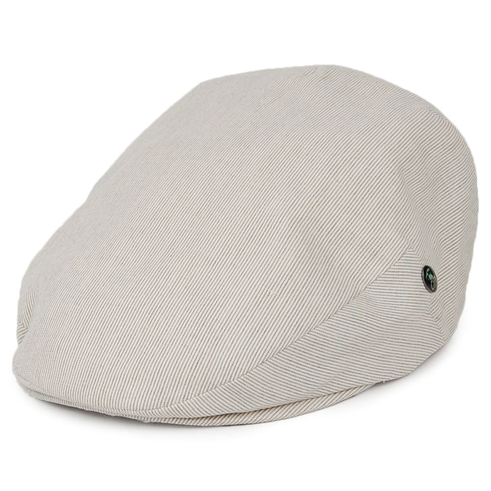 Casquette Plate en Lin et Coton à Fines Rayures Promo crème-beige sable CITY SPORT